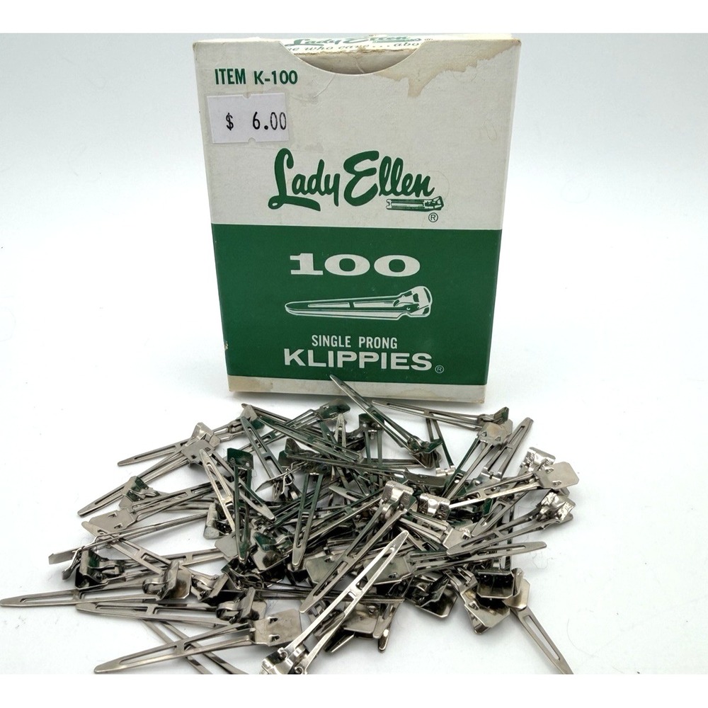 Vtg Lot Of 56 Lady Ellen Hair Klippies 1960's Hair Clippies USA - Original Box
